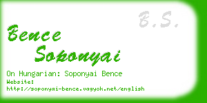 bence soponyai business card